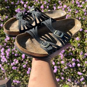 Birkenstock Granada Soft Footbed Sandals in Black Size 39 8-8.5